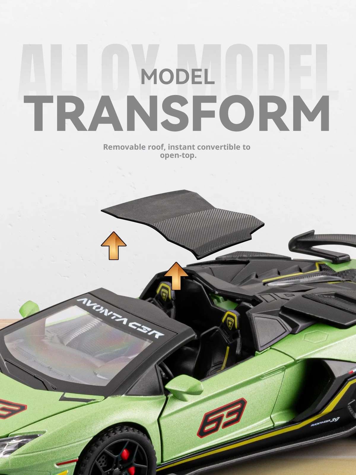 1/32 Lamborghini SVJ63 Alloy Diecast Sports Car Model Sound and Light Pull Back