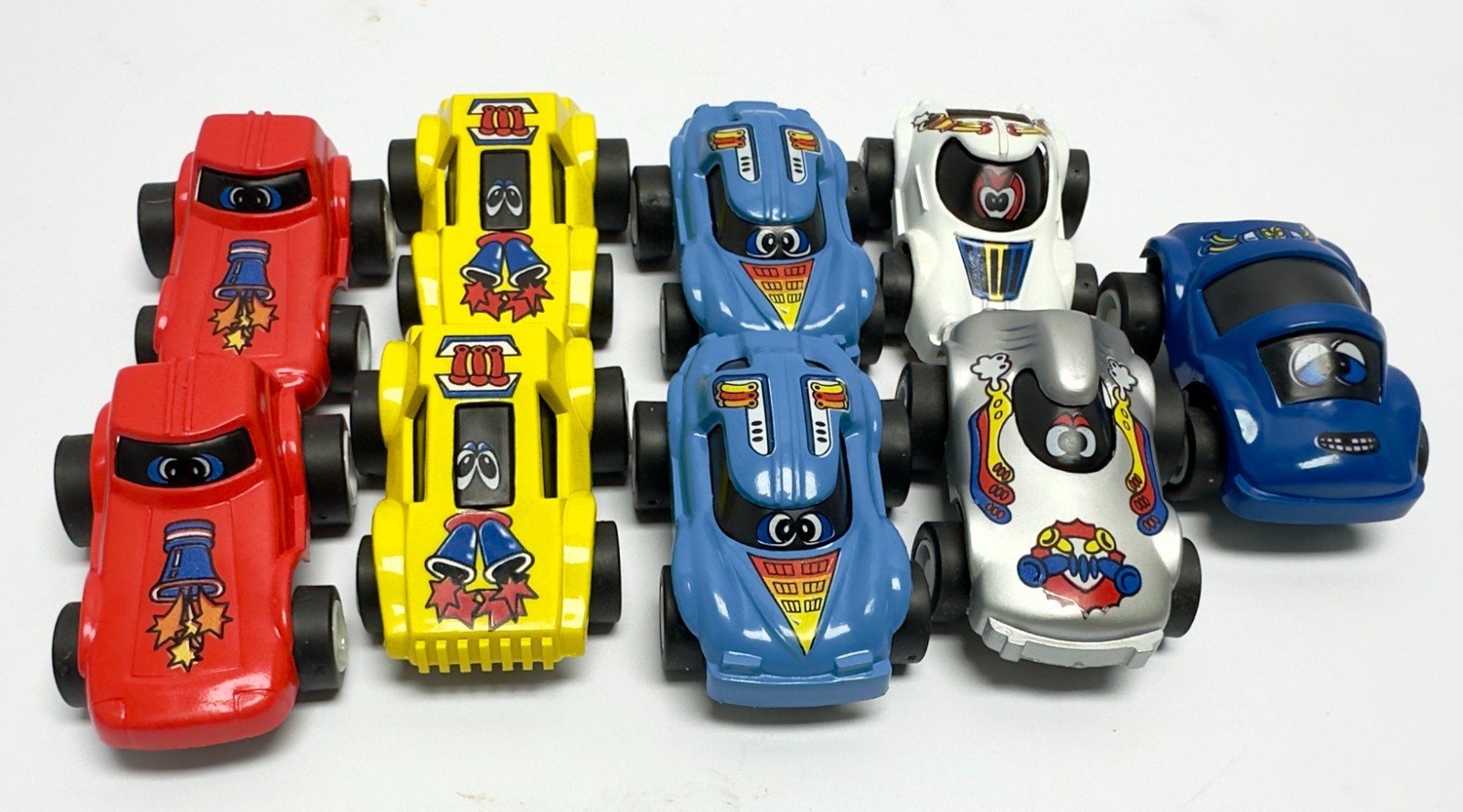 PullBack Action Car Lot Of 9 Unbranded Vintage 80-90’s All Working 1:64 Scale
