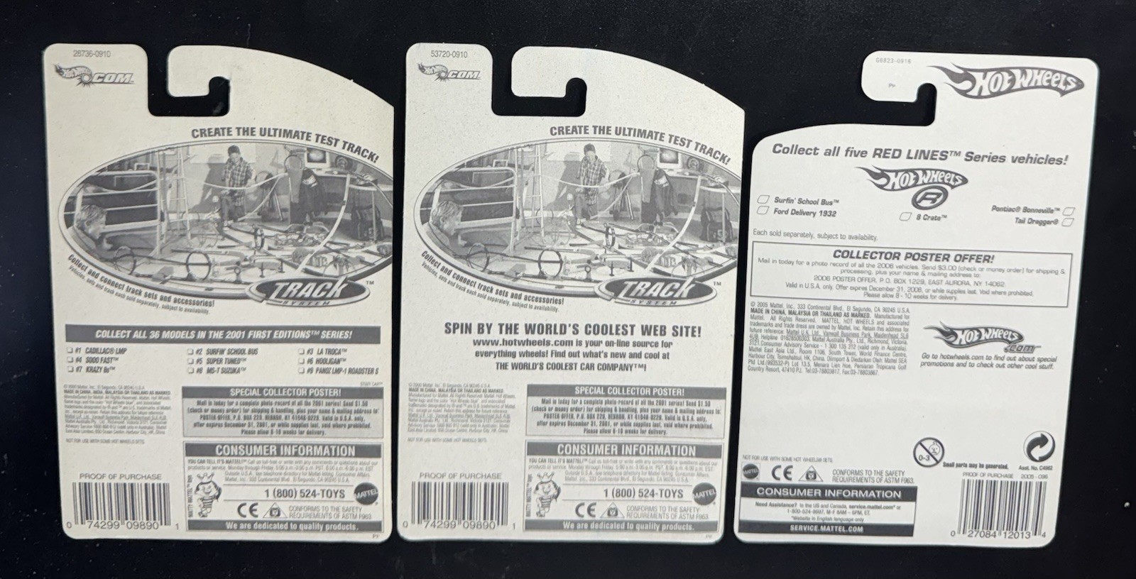 Hotwheels Factory Sealed School Bus Lot of 3, 2000, 2001 & 2005 Years.