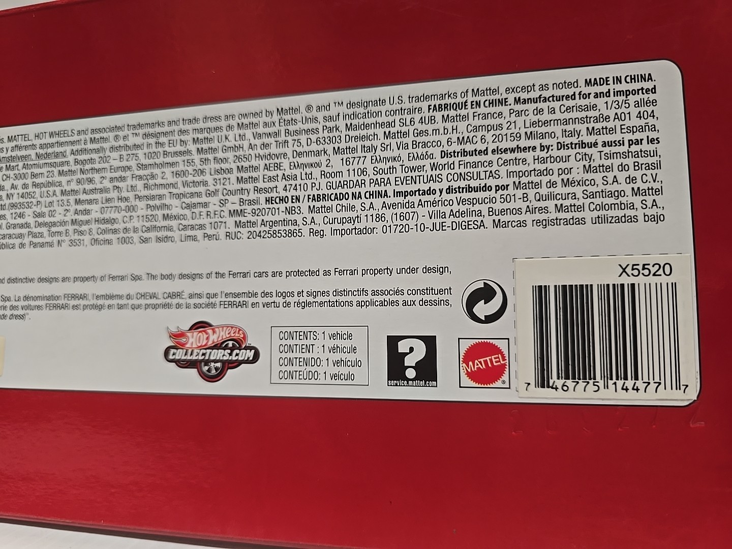 Hot Wheels Racing 1:18 Ferrari Formula 1 F. Alonso F2012 New Sealed X5520