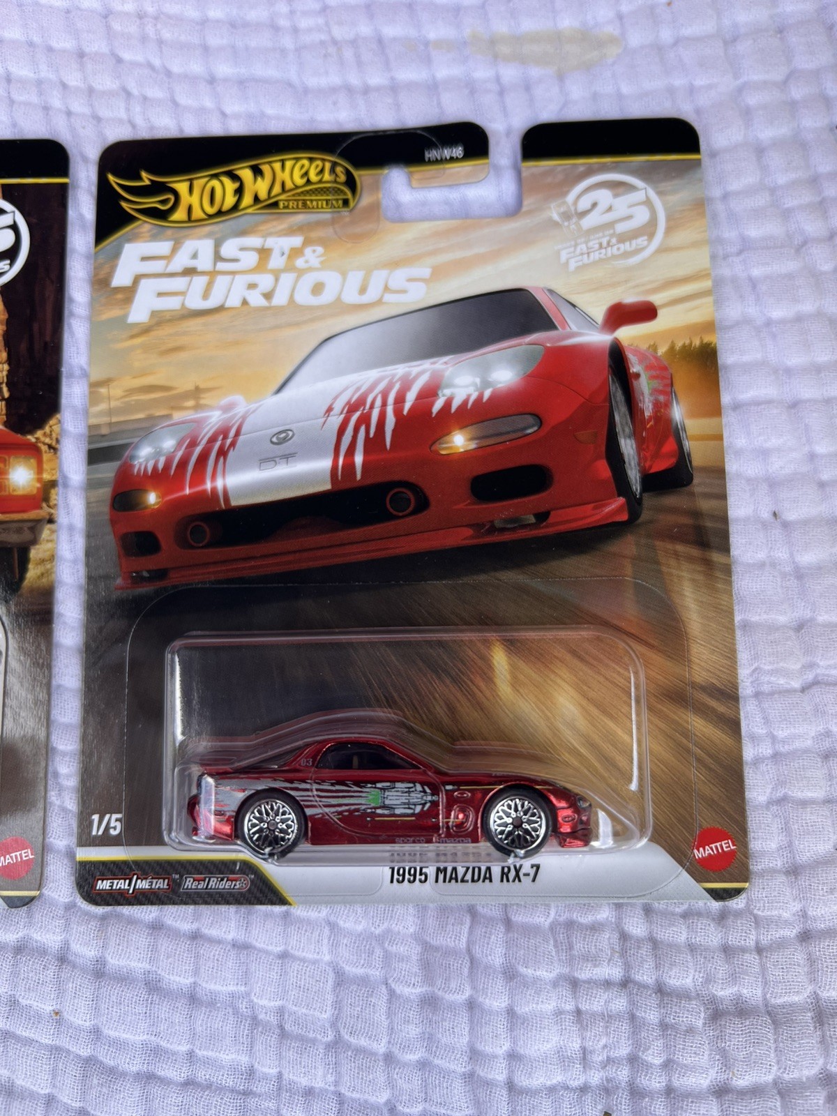 Hot Wheels Fast and Furious 1995 Mazda RX-7 Chase Premium Red Paint & 1967 Chevy