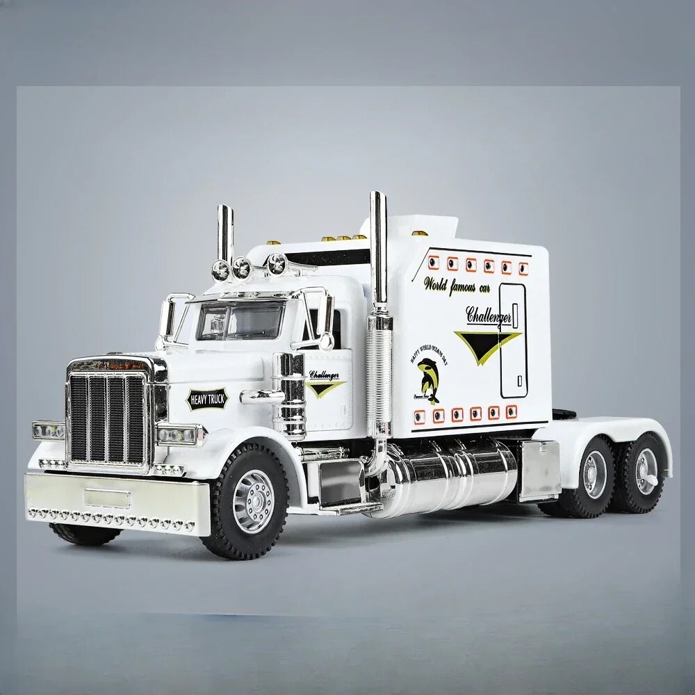 1:24 Diecast Vehicle for Peterbilt Heavy Truck 389 Model Truck Toy Sound Light