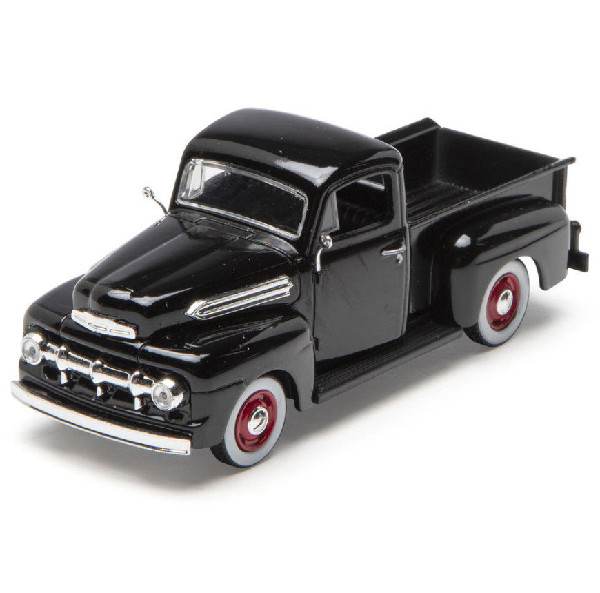 Die-Cast Cars 1:48 Scale 1951 Ford Pick-Up Truck – BLACK with Chrome Rims NEW