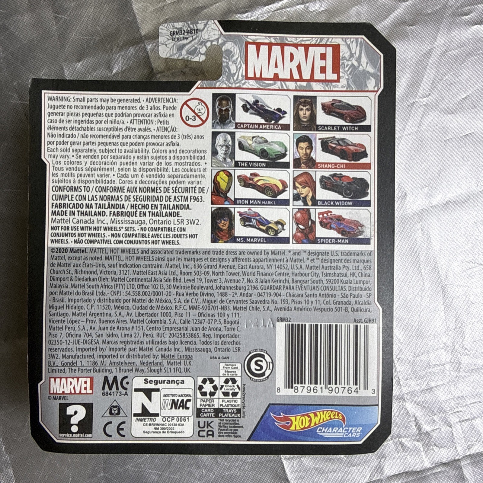 2021 Hot Wheels MARVEL Character Cars Set of 8 New GJH91