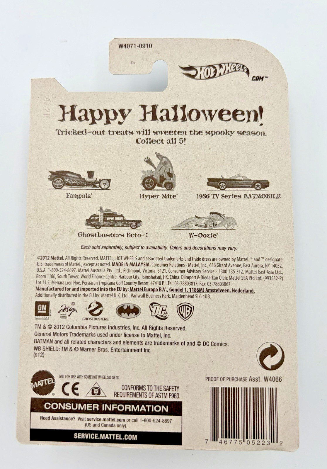 Hot wheels Ghostbusters ECTO-1 Happy Halloween 2013 Kroger Exclusive