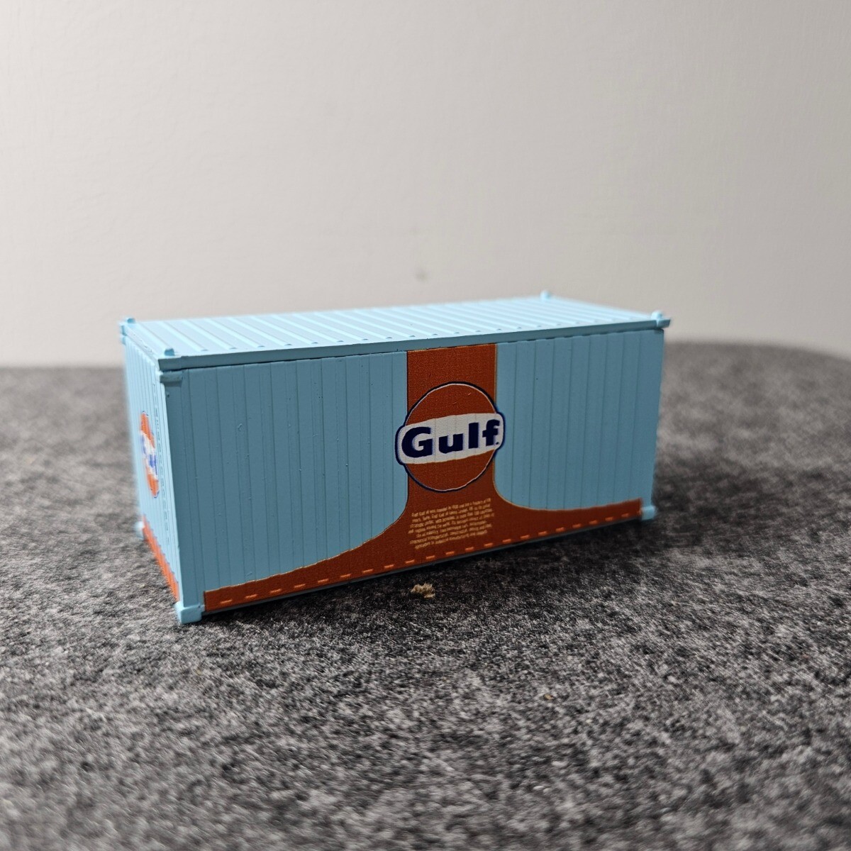 1:64 Alloy Gulf Painted 20′ Container Box Model Miniature Scene Barn Door Open