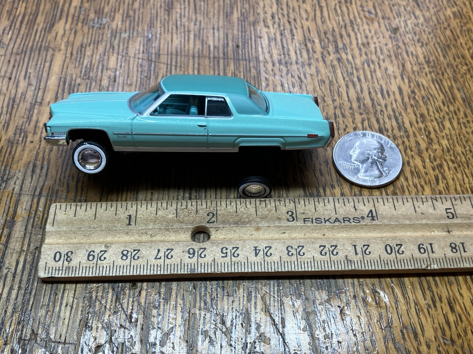 1971 Cadillac DeVille Lowrider 1/64 Scale Custom Diecast Car 3 Wheel Stance