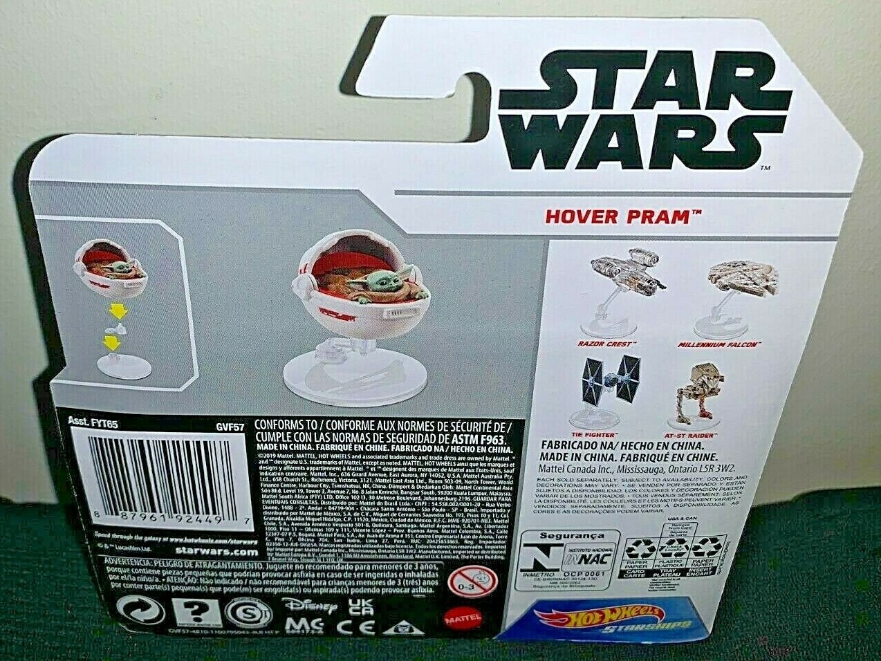 HOT WHEELS 2021 STARSHIPS STAR WARS MANDALORIAN THE CHILD HOVER PRAM W/STAND NEW