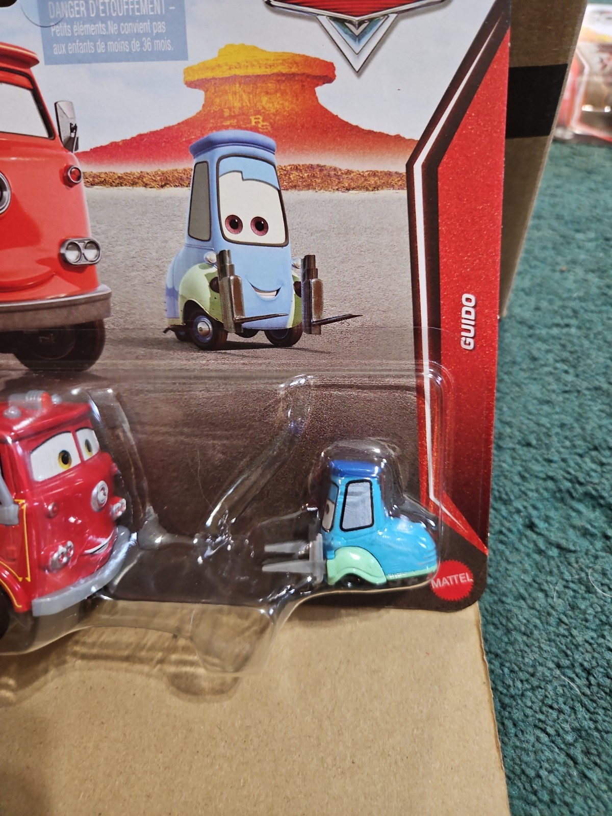 DISNEY PIXAR CARS 20th AE RED FIRE TRUCK GUIDO FORKLIFT 2026 2 PACK New