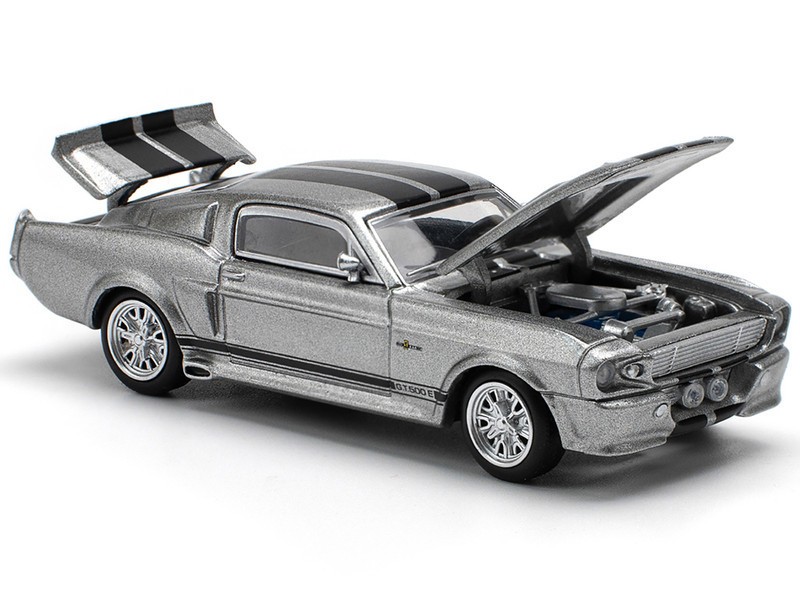 SHELBY MUSTANG GT500 GRAY 1/64 DIECAST MODEL CAR BY POP RACE PR640195