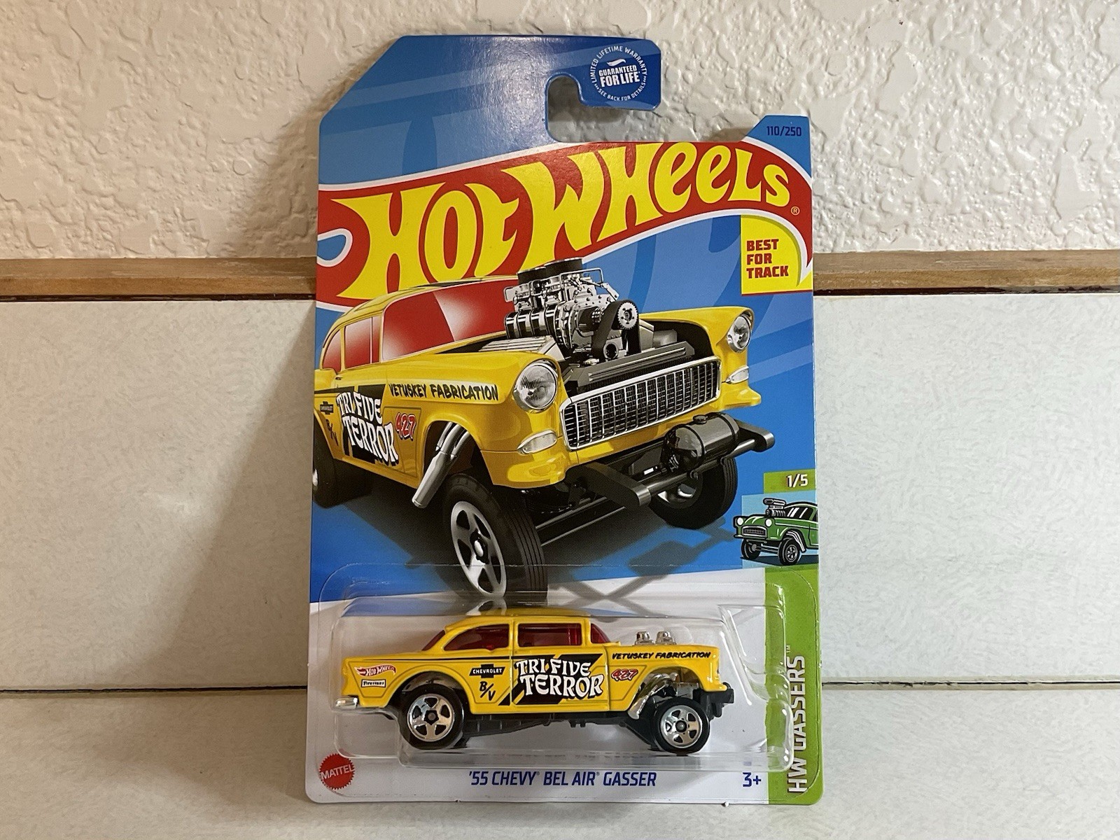 2023 Hot Wheels ‘55 Chevy Bel Air Gasser (110/250) YELLOW — HW Gassers #1/5