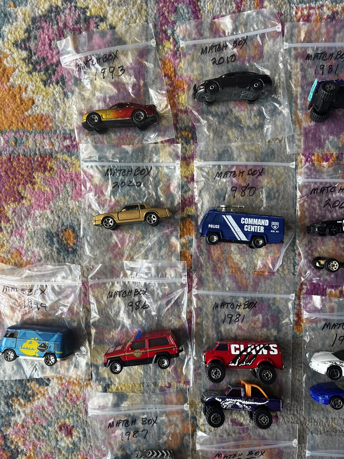 Lot of 34 Matchbox Die cast And Plastic Cars 1977-2020