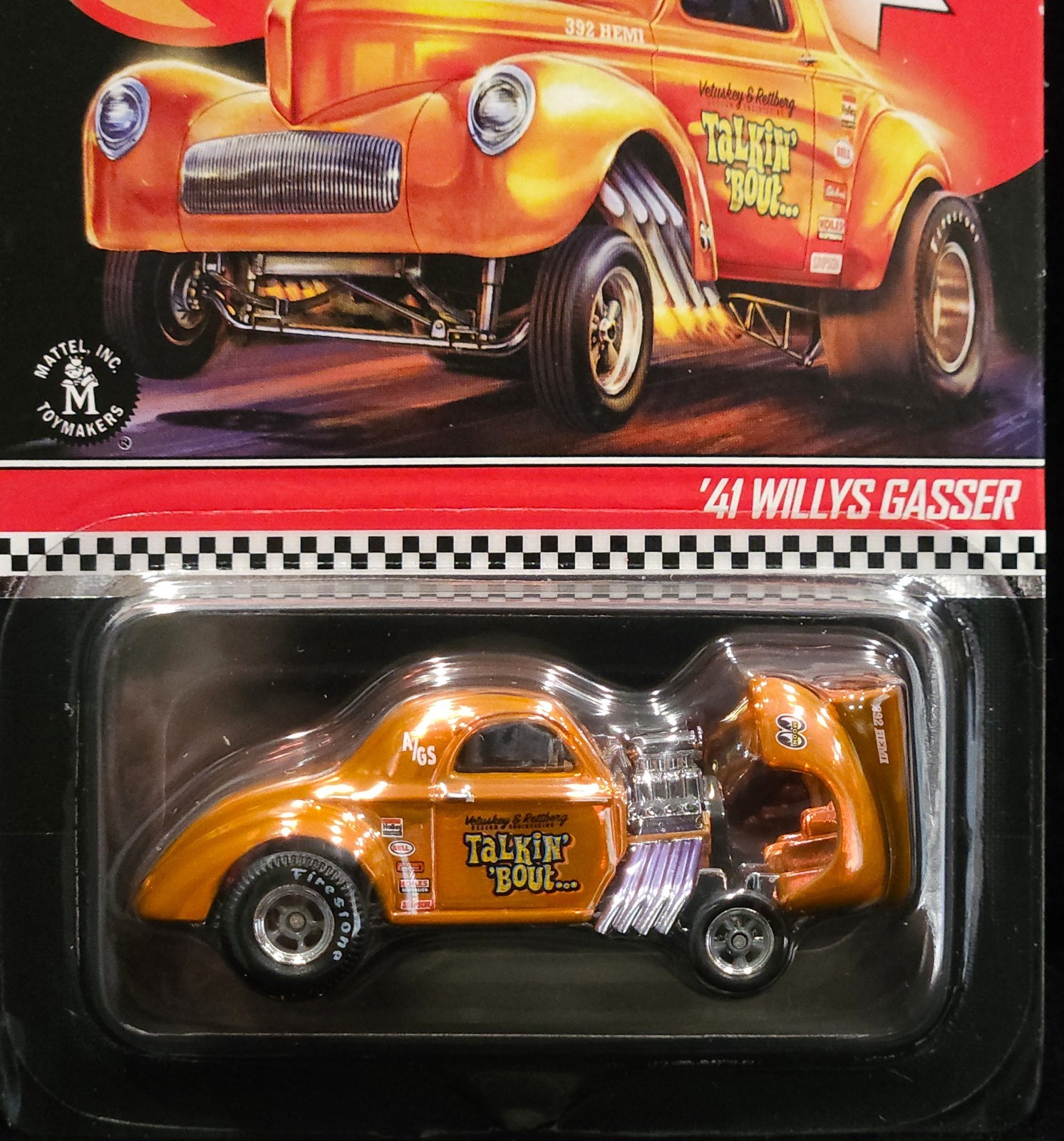 Hot Wheels 41 1941 Willys Gasser RLC Red Line Club Exclusive Car 07466/10000 Or