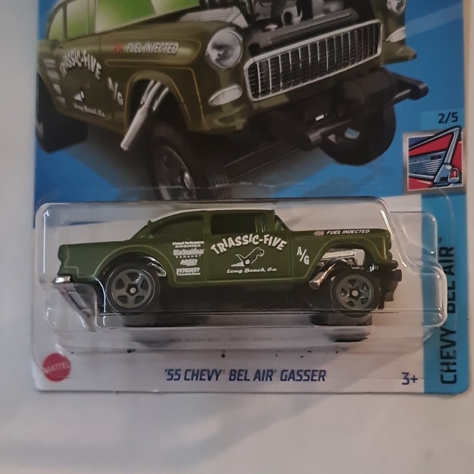 HOT WHEELS ‘55 Chevy Bel Air Gasser Comes with a free stand.