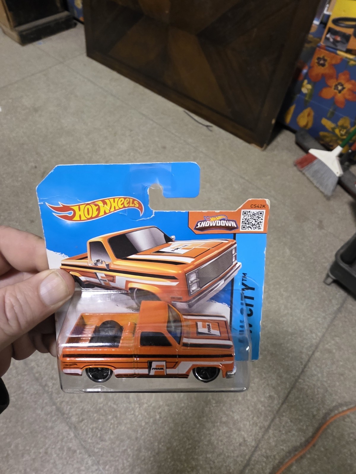 2015 Hot Wheels SHORT CARD ‘83 Chevy Silverado – Orange FRAM Rare Sealed