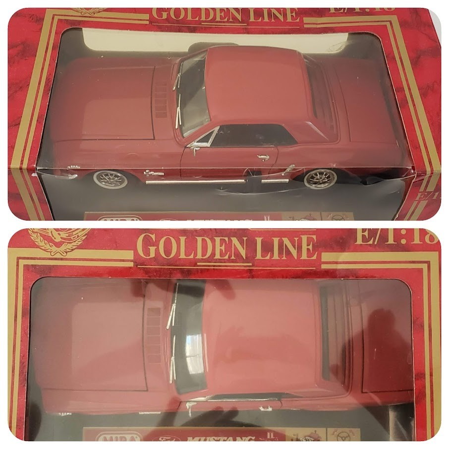 MIRA Golden Line 1:18 Die Cast 1964 ½ Ford Mustang Red Coupe White Convertible 2