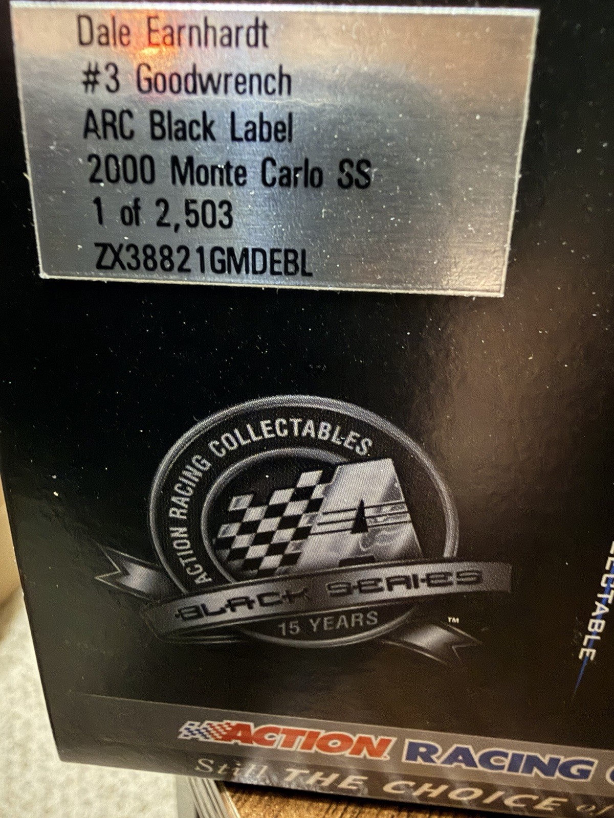 Dale Earnhardt #3 Goodwrench ARC Black Label 2000 Monte Carlo SS 2008 Issued