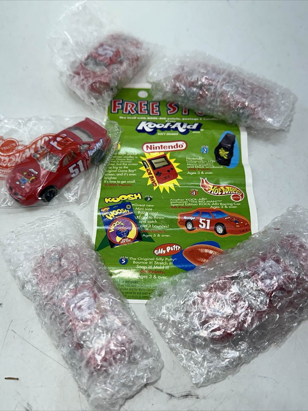 Lot Of 5 Vintage 1996 HOT WHEELS Grand Prix Kool-Aid 51 – unopened packaging