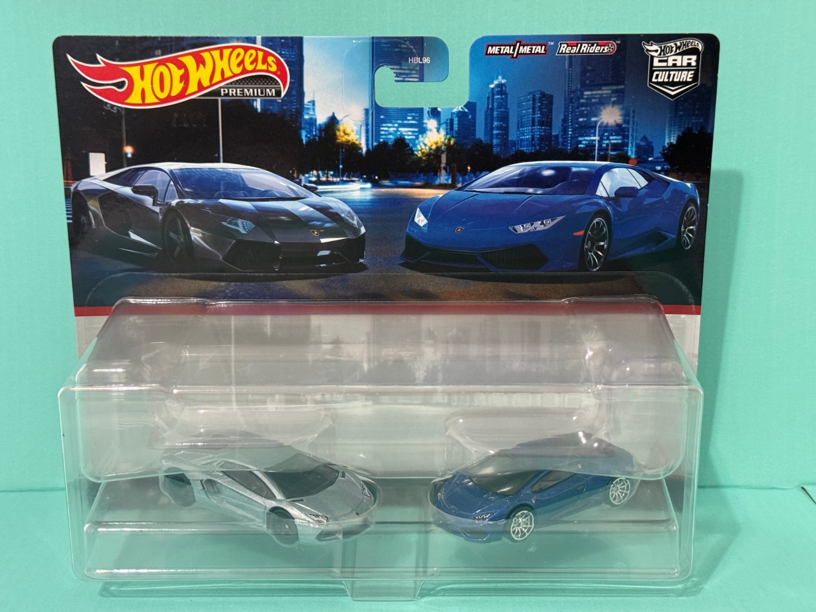 HOT WHEELS TWIN PACK 2 CAR SET LAMBORGHINI AVENTADOR & HURACAN 1:64 3+