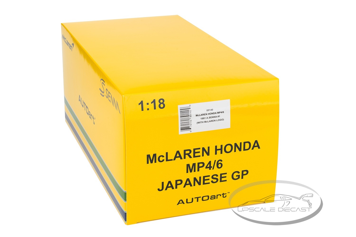 Auto Art 1/18 McLaren Honda MP4/6 w/ Logo Japanese GP Ayrton Senna 89140 New