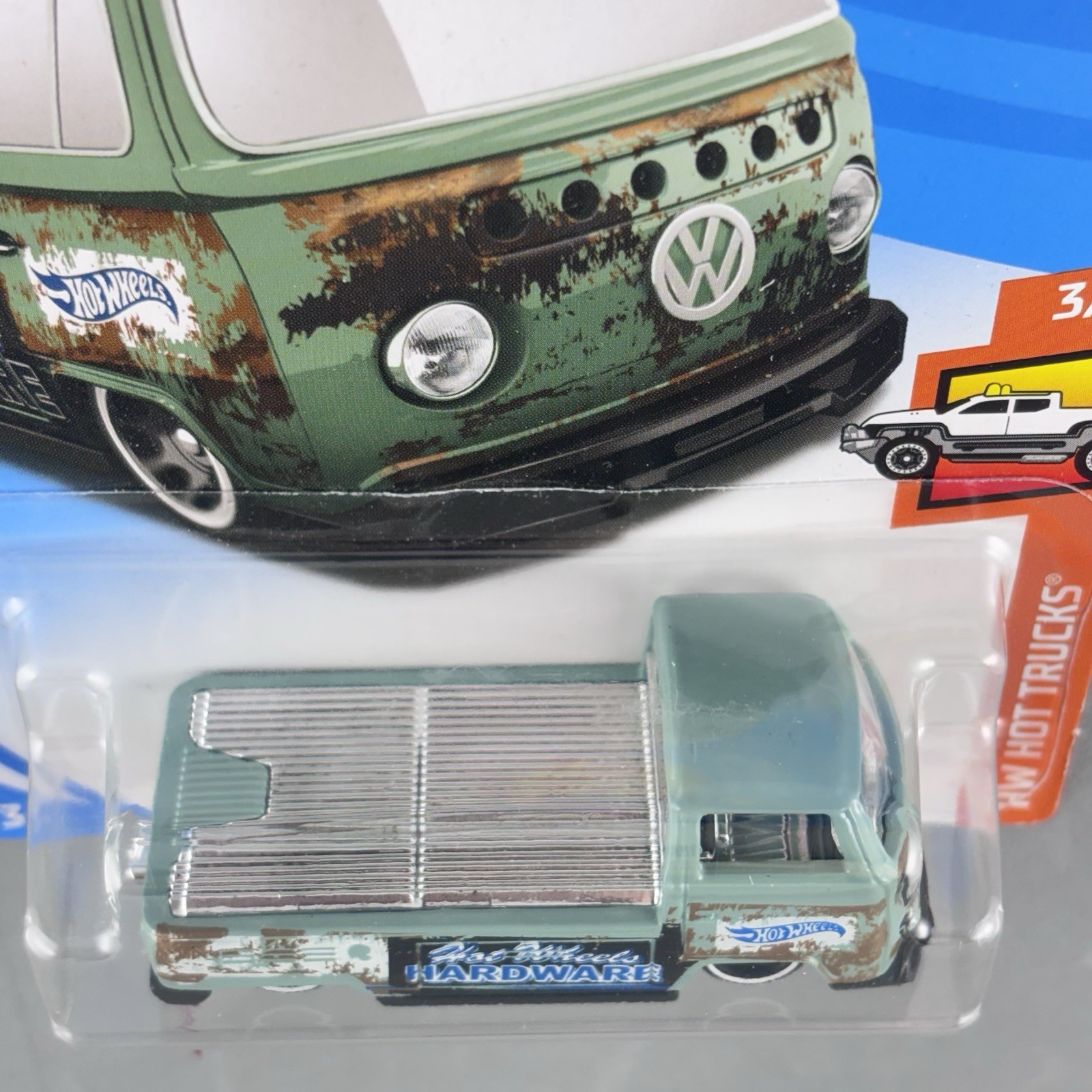 Hot Wheels Volkswagen T2 Pickup Green w/Rust Patina HW Hot Trucks 3/10 #297 2018