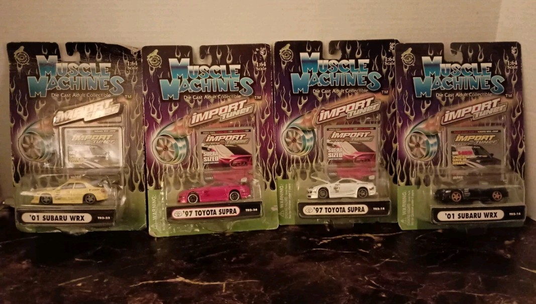 Vintage Muscle Machines Import Tuner 1/64 Scale Lot Of 4- Supra And Wrx