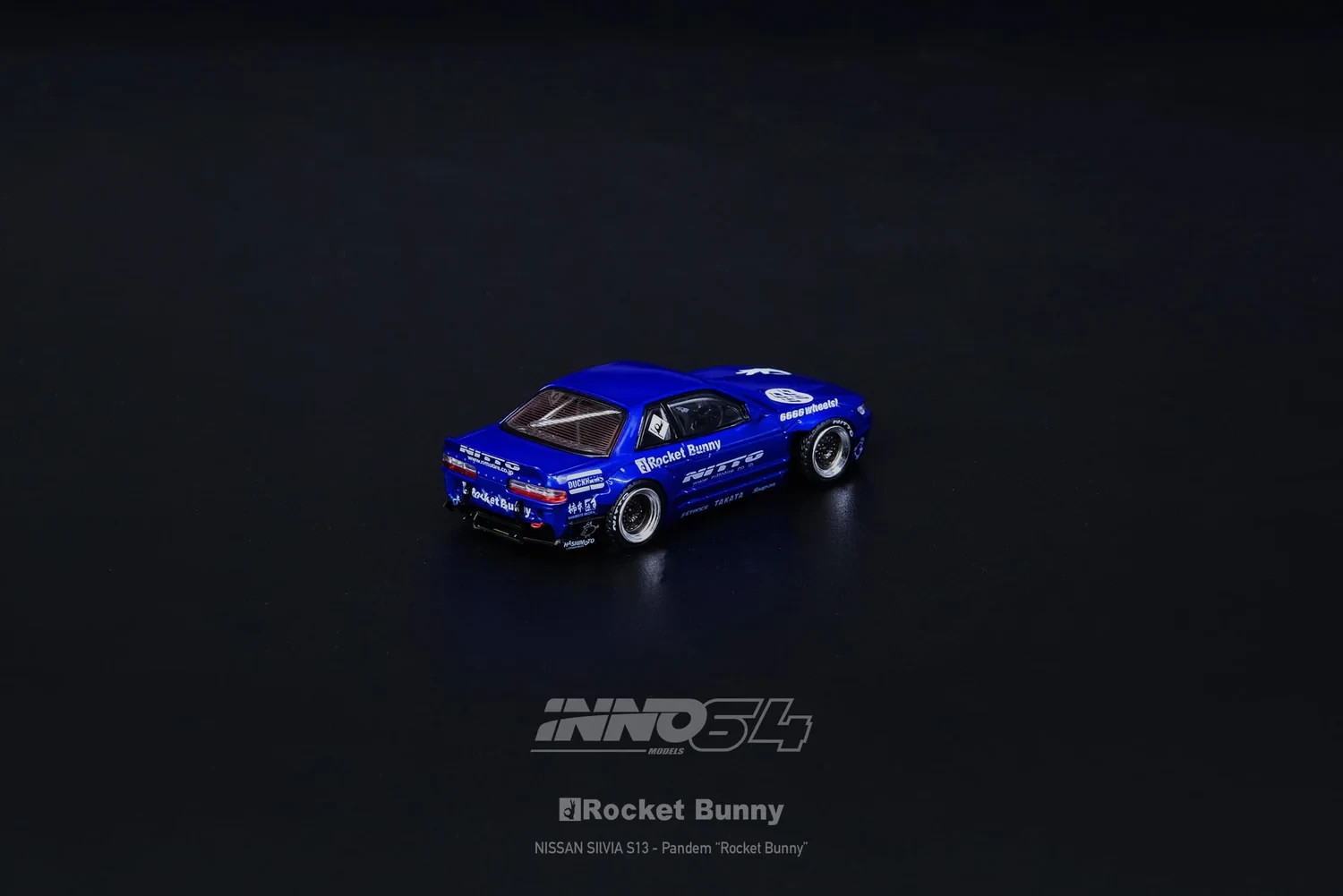 INNO64 NISSAN SILVIA S13 V2 PANDEM ROCKET BUNNY Blue Metallic IN64-S13V2-BLUM