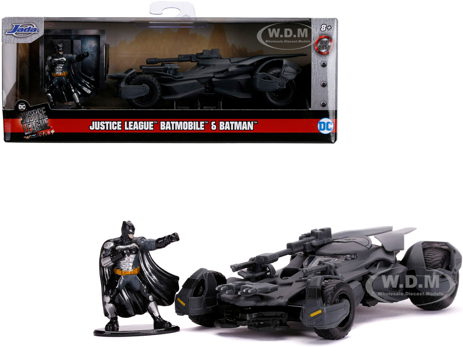 2017 BATMOBILE & DIECAST BATMAN FIGURINE JUSTICE LEAGUE 1/32 DIECAST JADA 31706