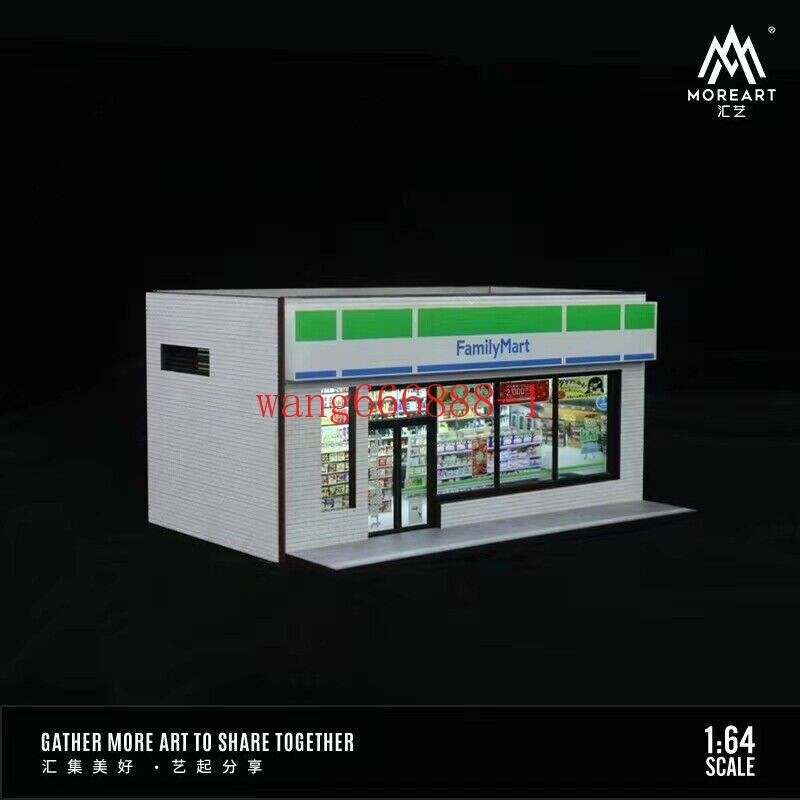 1:64 Diorama LED Lighting Scene building Model Car Display Station Assembled