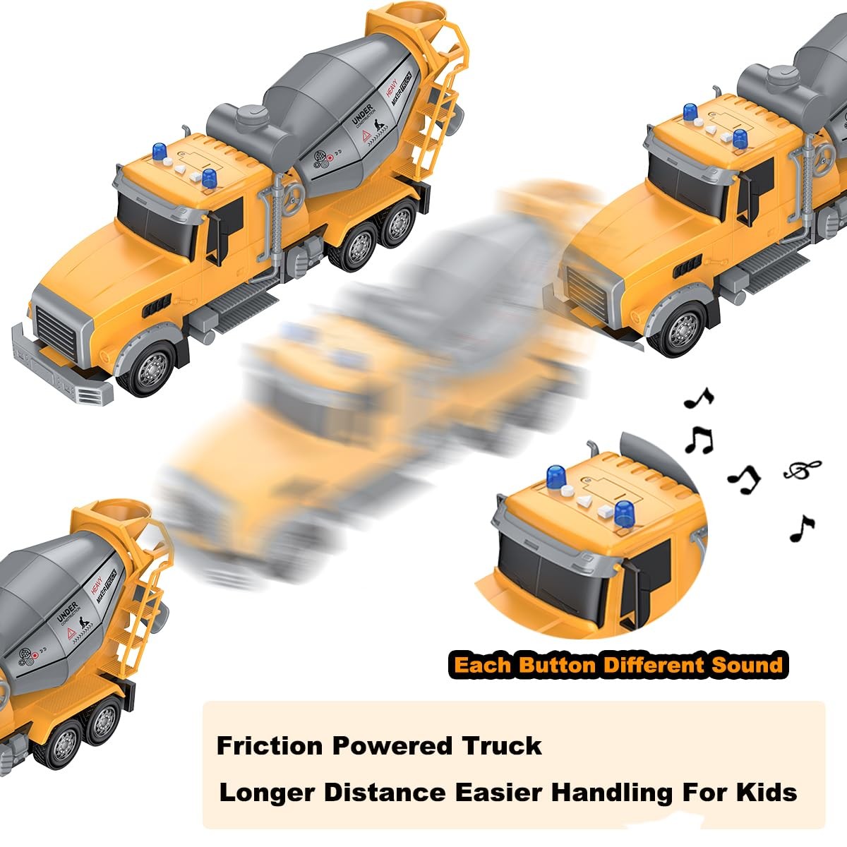 14 Inch Large Mixer Truck with Sounds,Toys for 3 4 5 6 7 8 Years Old Boys,Boy…