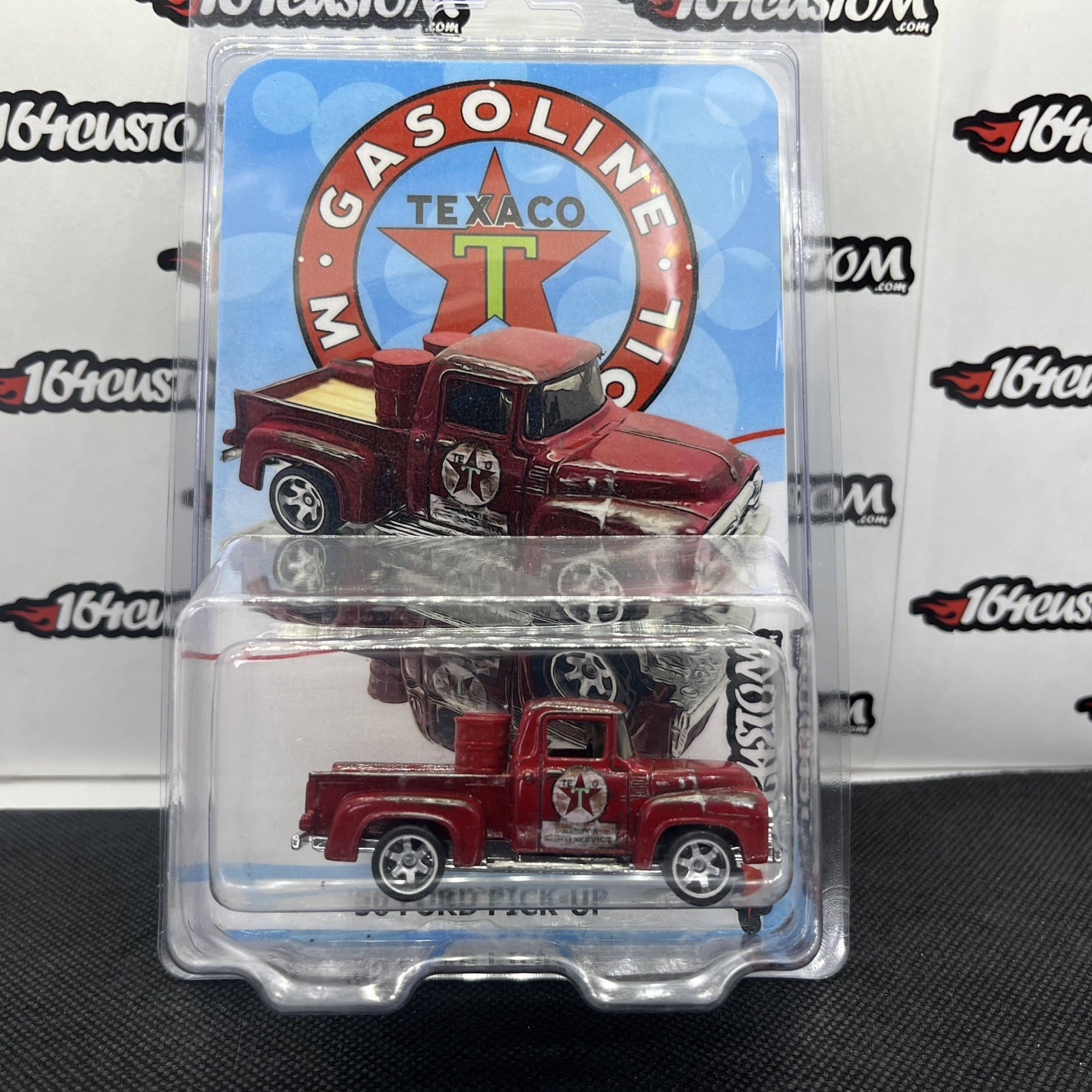 ’56 Ford Pickup Truck – Custom TEXACO diecast, real wood bed, Real Riders