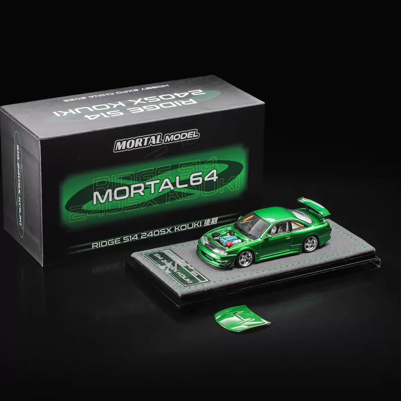 1:64 Mortal Model Ridge S14 240SX Kouki Green Engine Detail HEC 2026 In Stock