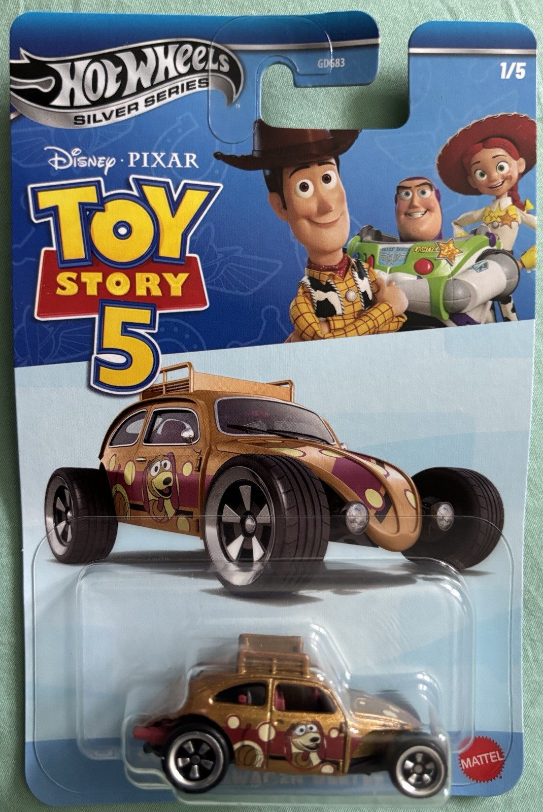 HOT WHEELS SILVER SERIES DISNEY TOY STORY 5 SLINKY DOG VOLKSWAGEN BEETLE