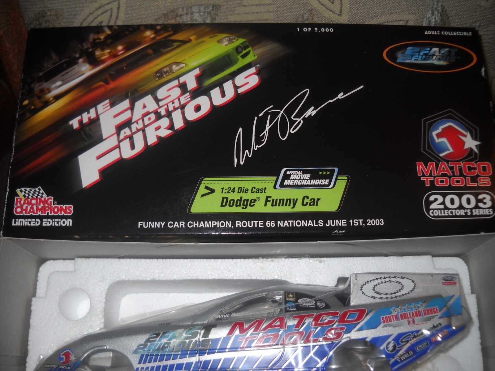 😁😂R.C. MATCO TOOLS*FAST and FURIOUS 1/24 “DODGE FUNNY CAR” 2003 -ROUTE 66-😂😂