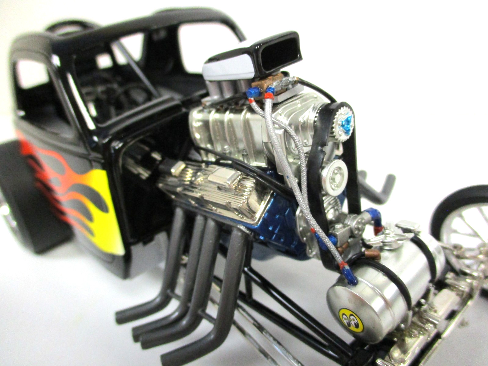 ACME – FIAT ALTERED DRAGSTER / DRAG CAR (BLACK / FLAMES) – 1/18 DIECAST