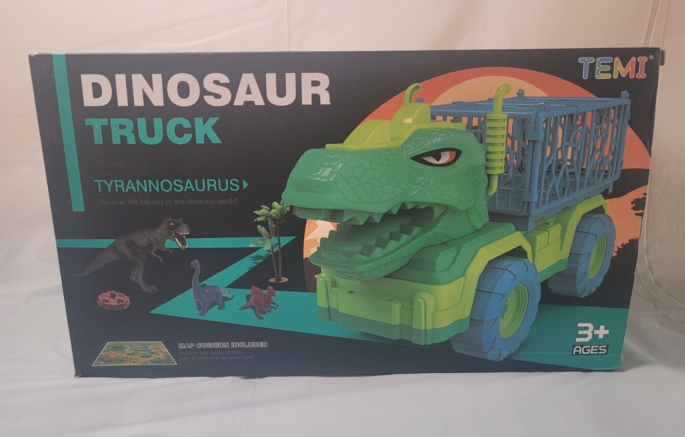 TEMI Dinosaur Truck Toys for Kids 3-5 Years, Tyrannosaurus Transport Car