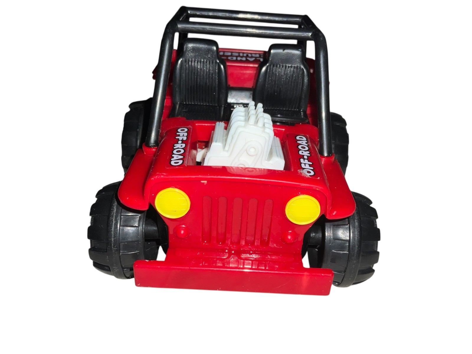 Vintage Red Toyota Land Cruiser Toy 4×4 Off-Road Truck Plastic Push Toy or Displ