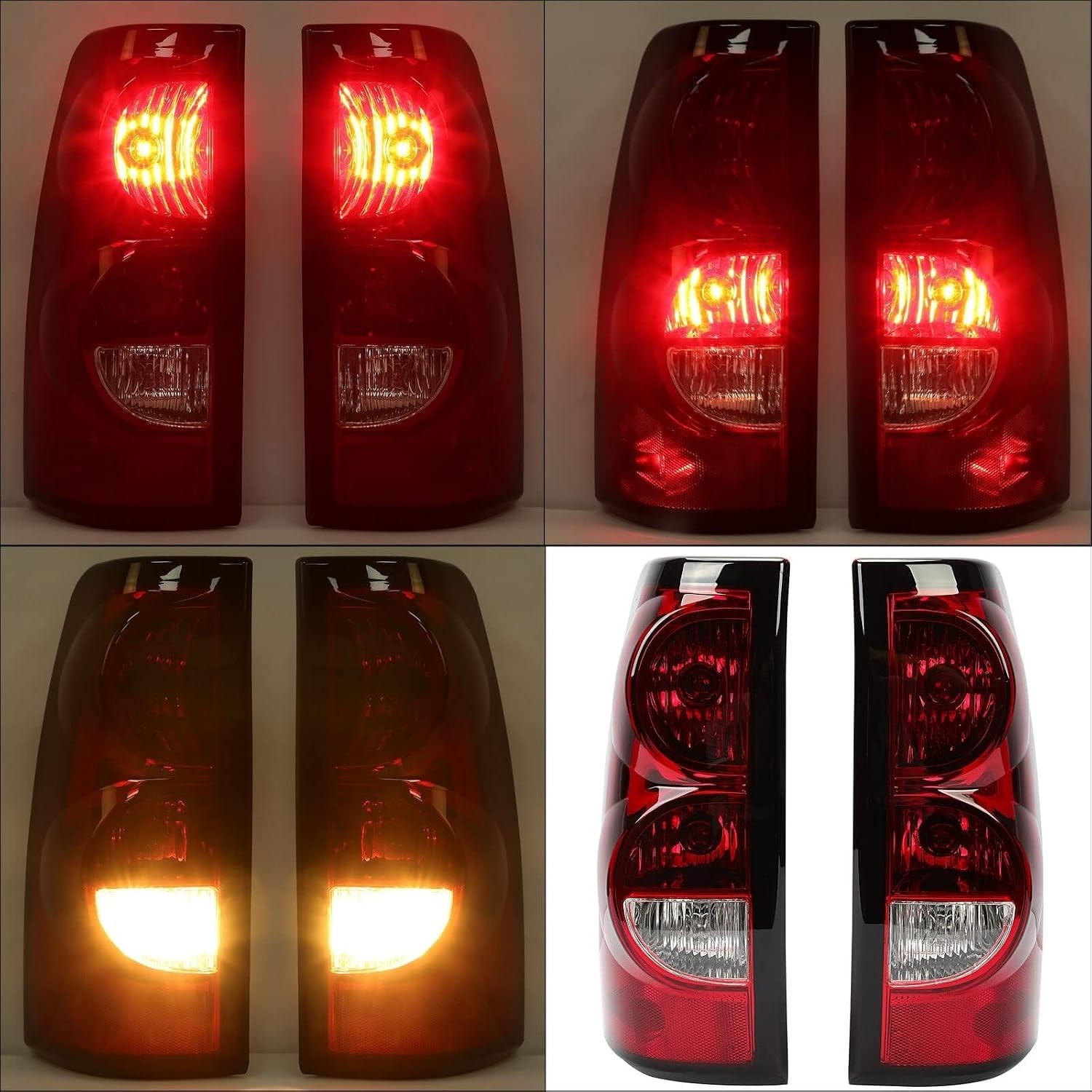 Headlights Tail Lights Assembly Combo Compatible 2003-2006 Chevy Silverado