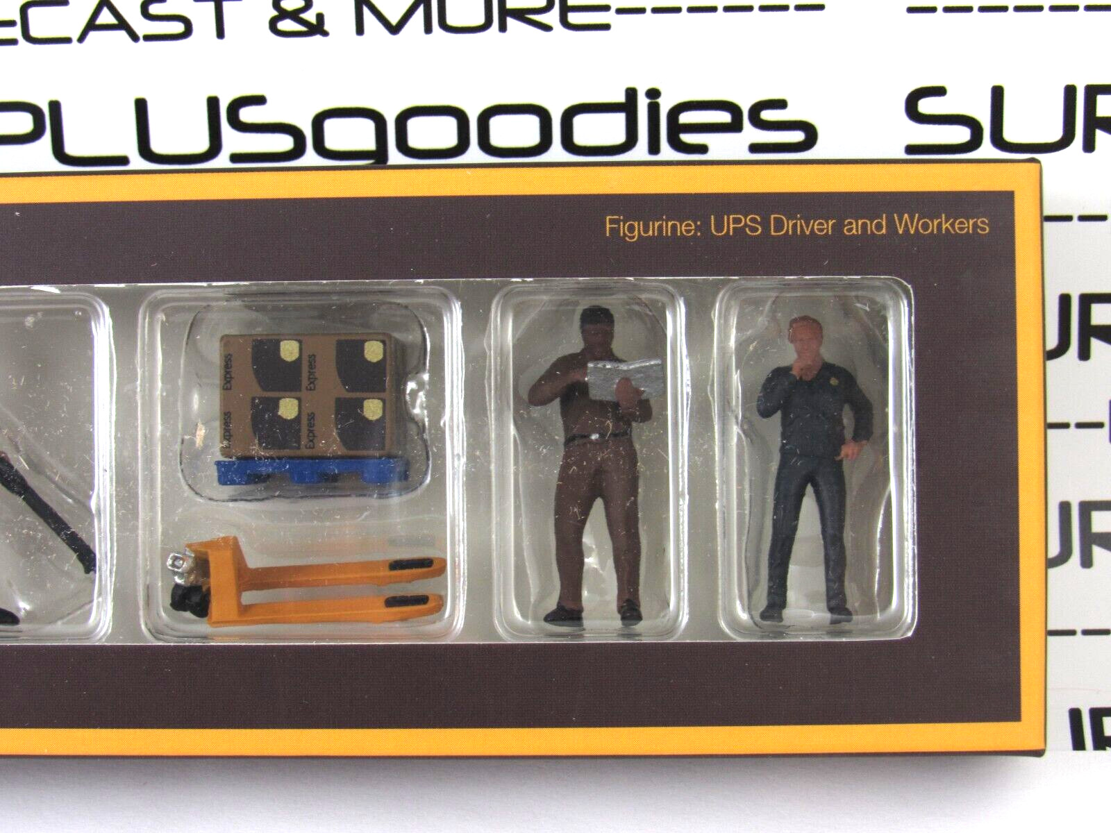2024 Mini-GT Metal Diorama Figures: Set of (7) pcs UPS Driver & Workers #MGTAC30