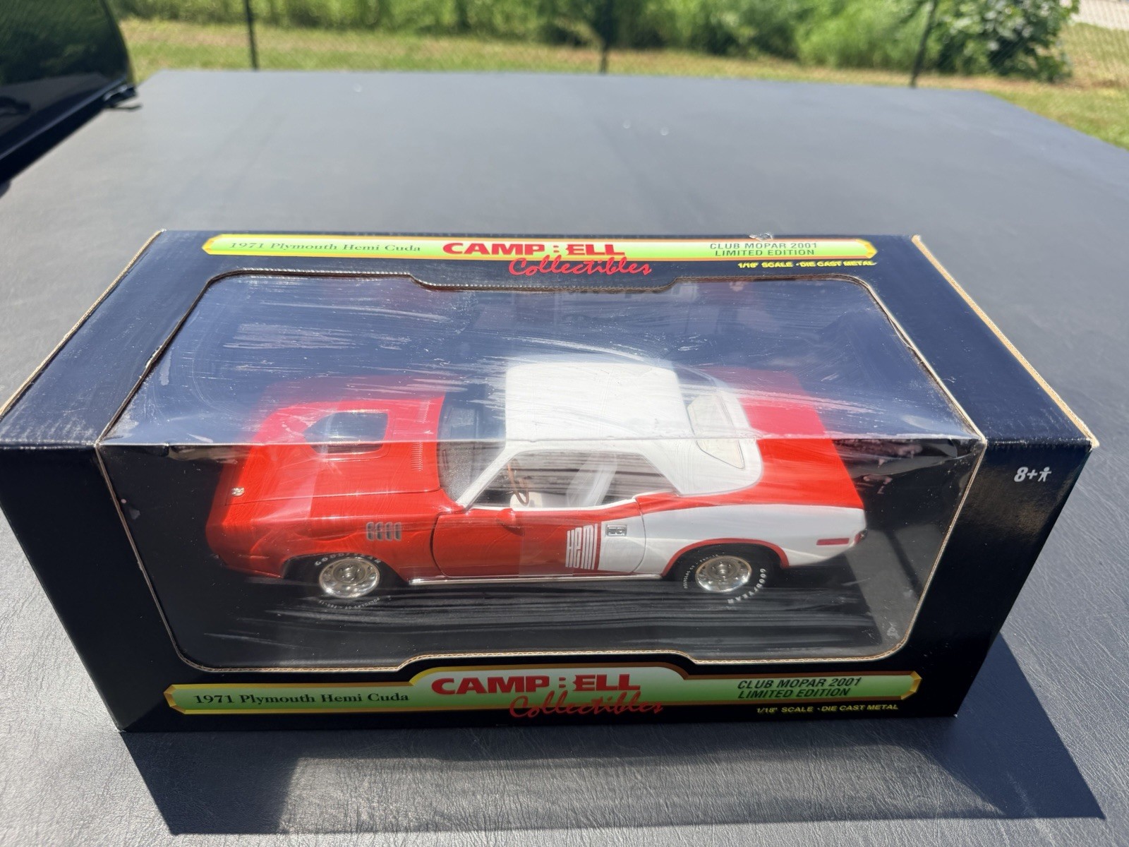 VINTAGE ERTL 1971 Plymouth Hemi Cuda red Campbell Collectibles 2001 Club Mopar