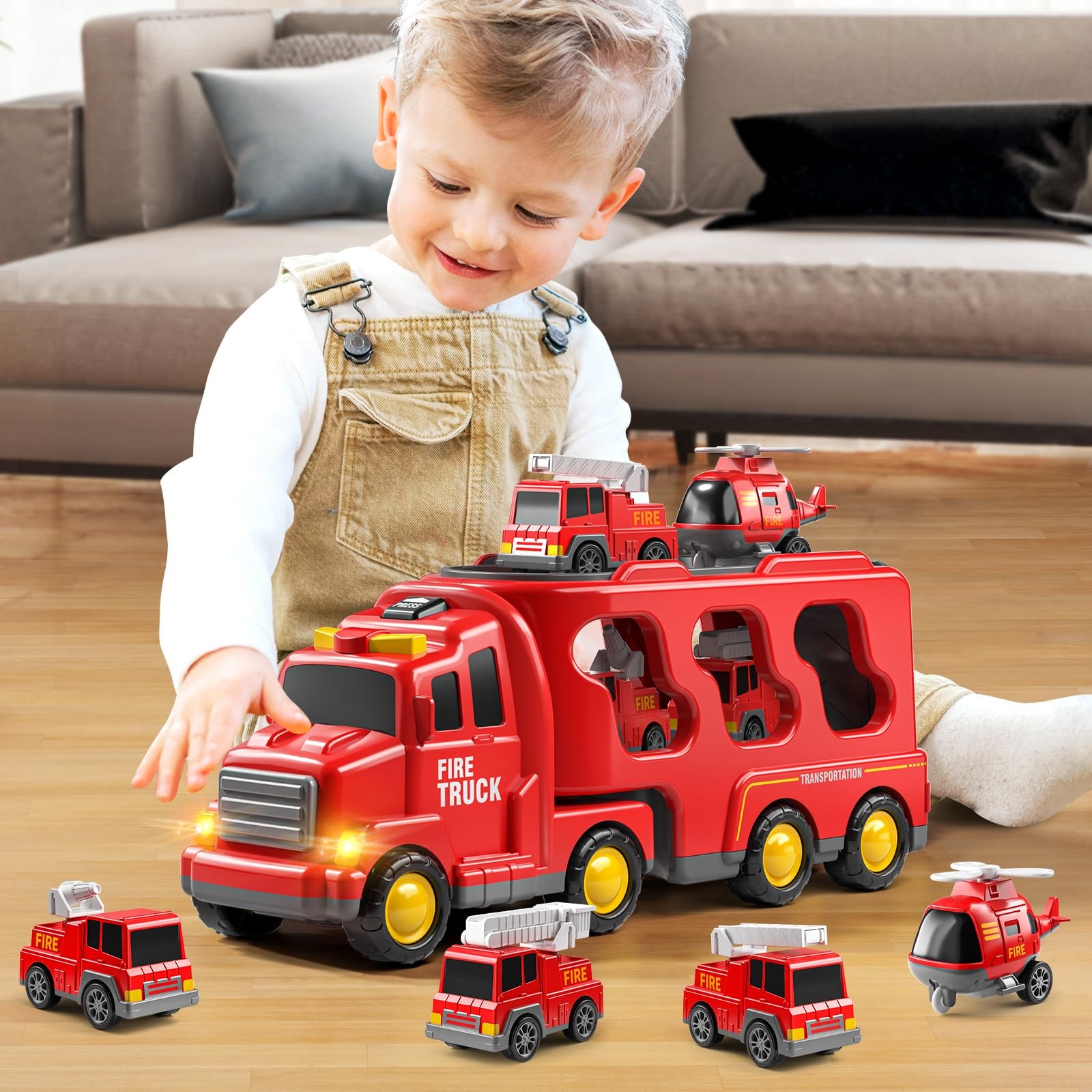 Truck Toys for 3 4 5 6 Years Old Boys, Car Toys for Boys Ages 3-5, Fire Toys …