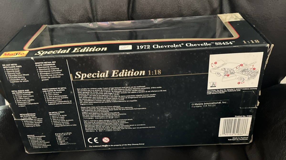1972 CHEVROLET CHEVELLE SS454 MAISTO SPECIAL EDITION 1/18 NRFB