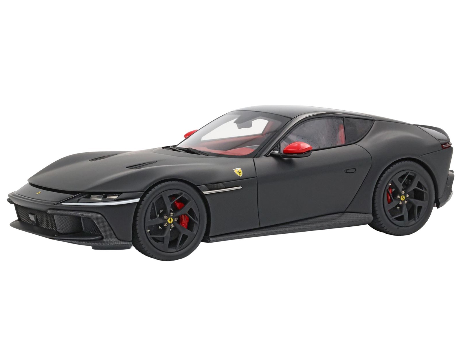 FERRARI 12CILINDRI MATT BLACK & DISPLAY CASE 1/18 MODEL CAR BY BBR P18254 E
