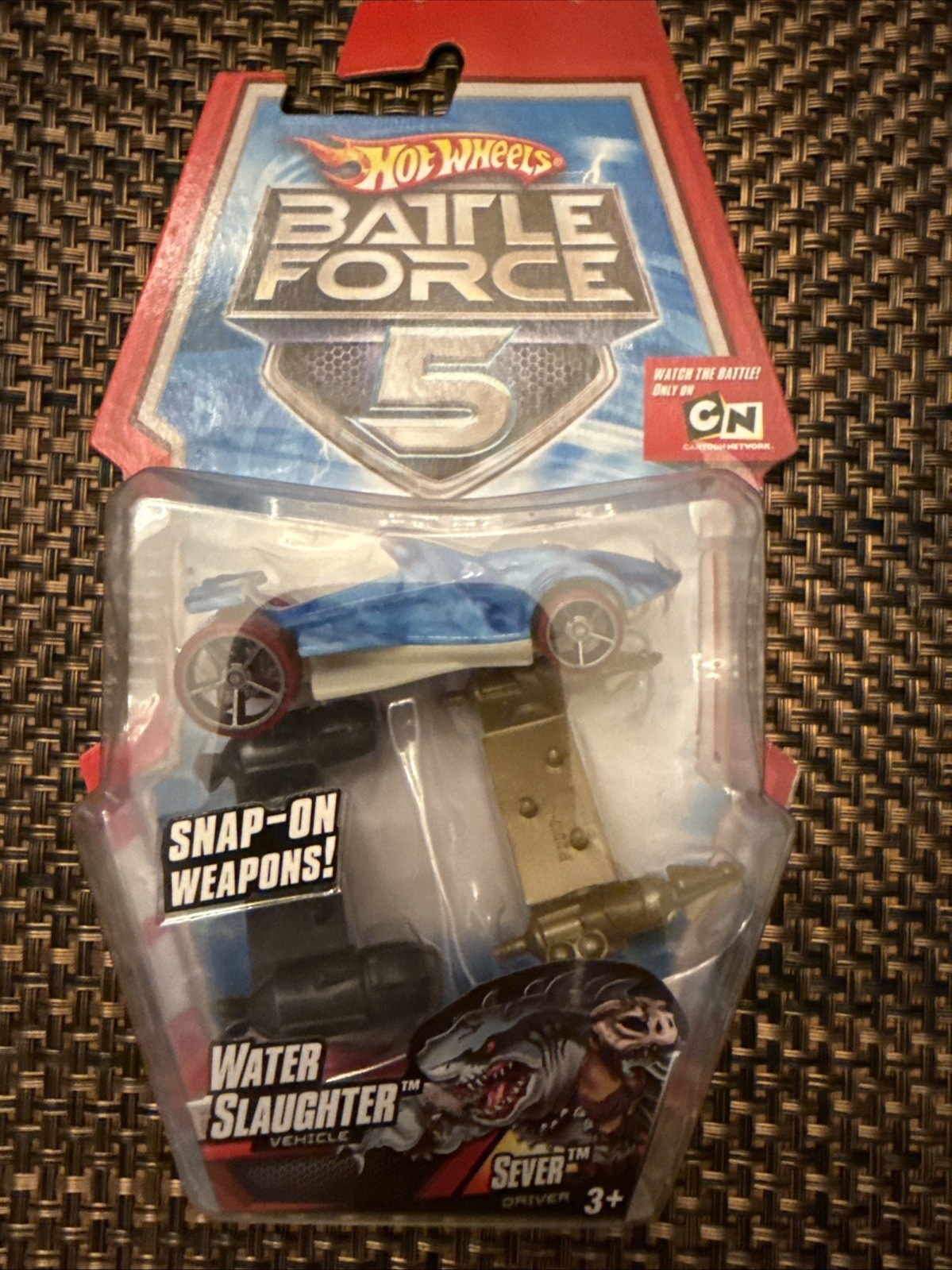 Hot Wheels Battle Force 5 Water Slaughter Car Snap-On Weapons 2009 Blue 3+