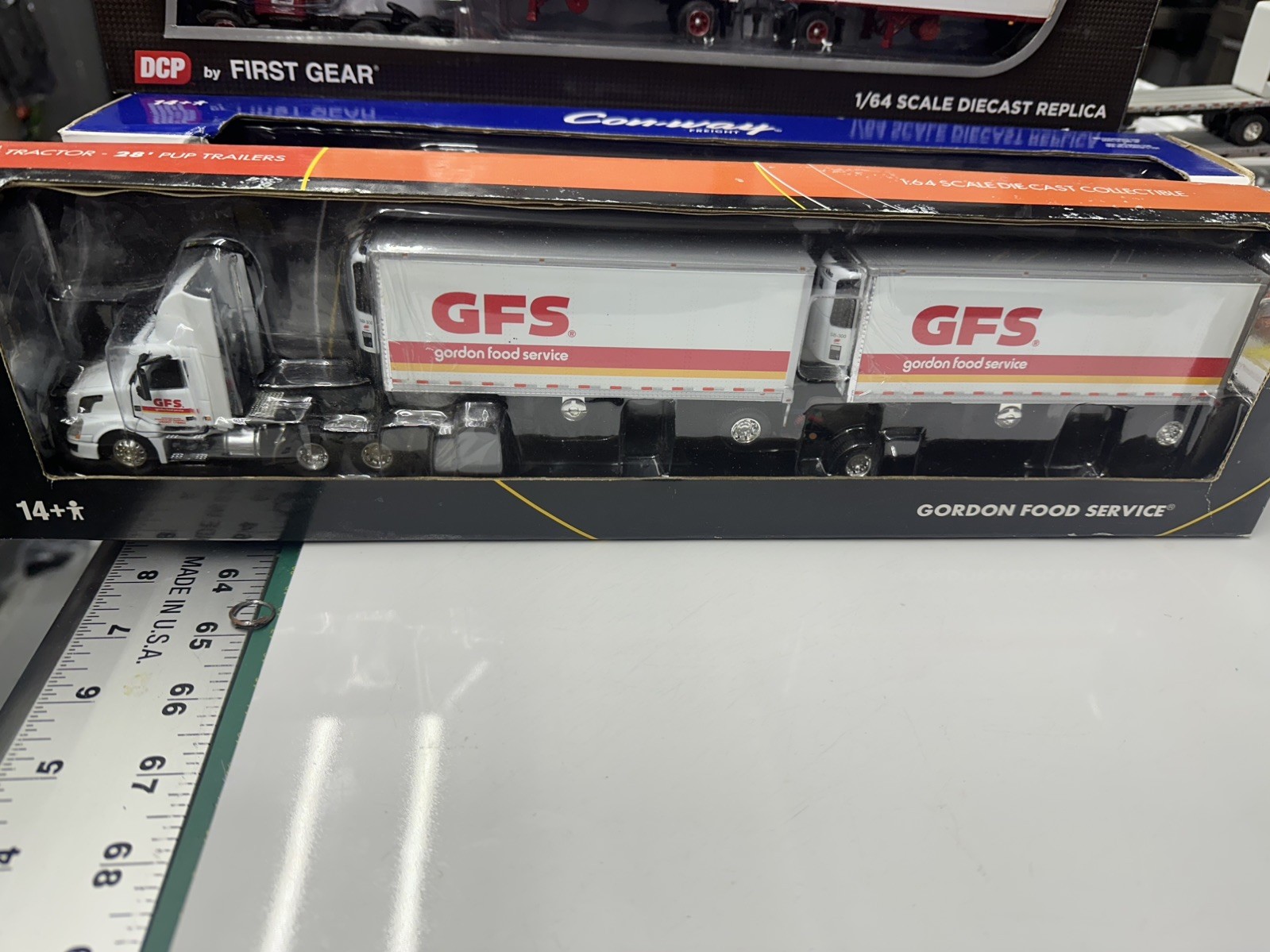 DCP 1:64 Gordon Food Service Volvo W/Double 28’ Thermo -King Trailers