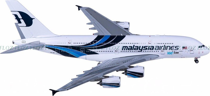 for JC Wings for Malaysia Airlines for Airbus A380 9M-MNF 1:400 Airplan Model