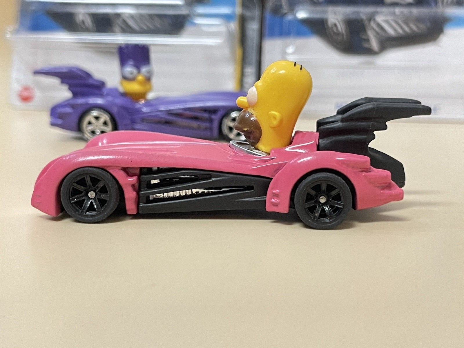 Hot Wheels The Simpsons Family Batmobile CUSTOM + CUSTOM Bartmobile