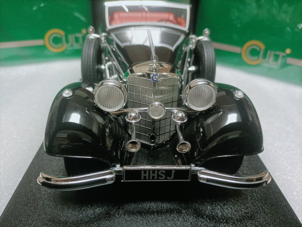 Cult 1:18 Mercedes Benz 540K B 1936 Black Convertible Vintage Car Model