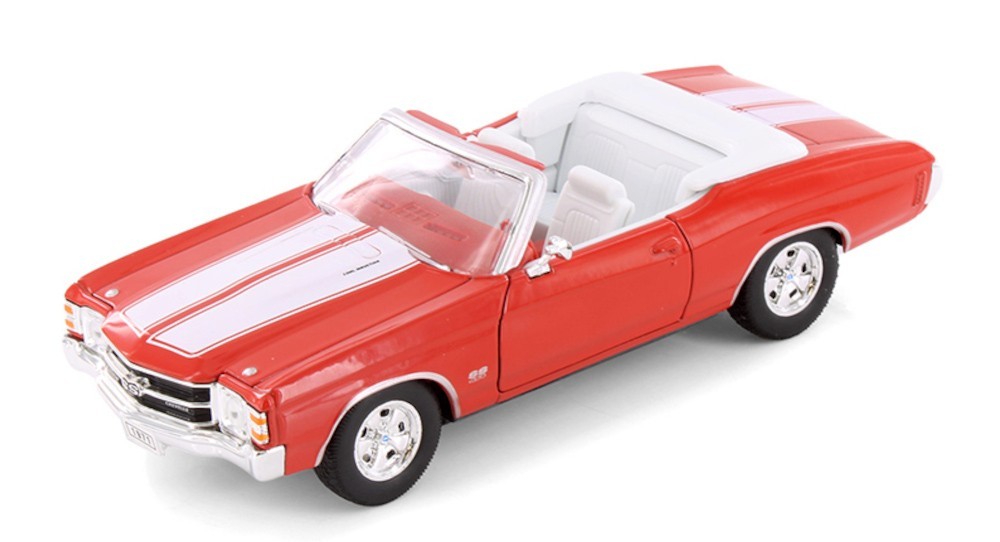 1971 Chevrolet Chevelle SS 454 1/24 Scale Diecast Model by Welly – RED