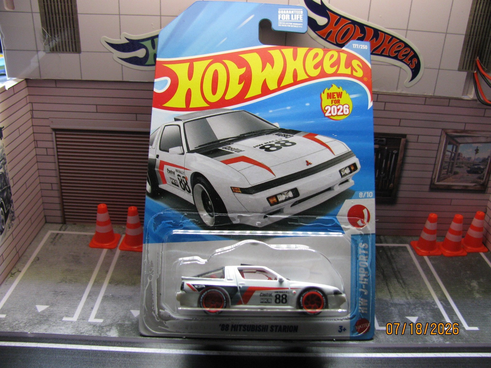 2026 Hot Wheels White ’88 Mitsubishi Starion New Model, w/Real Riders Wheel Swap